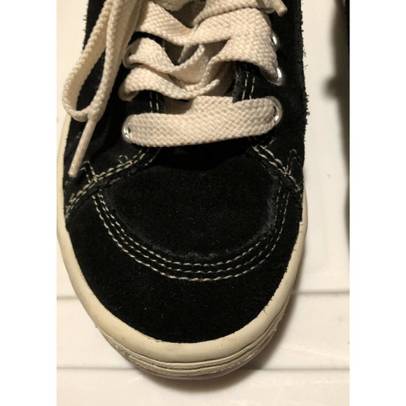 SIMPLE Brand Shoes 5 Old School Suede/ Canvas Lace Up Comfort Black Preowned. - Picture 2 of 7